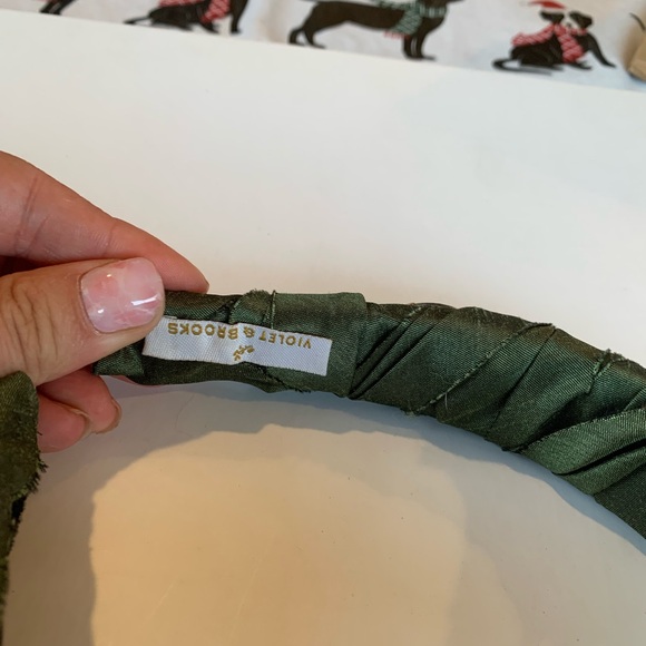 Anthropologie Green Headband with Crystal Embellishments - Picture 2 of 5